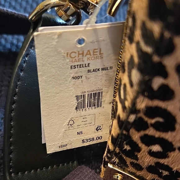 Michael Kors NWT Animal Print Calf Hair Satchel w/Black Leather Trim - Picture 2 of 12